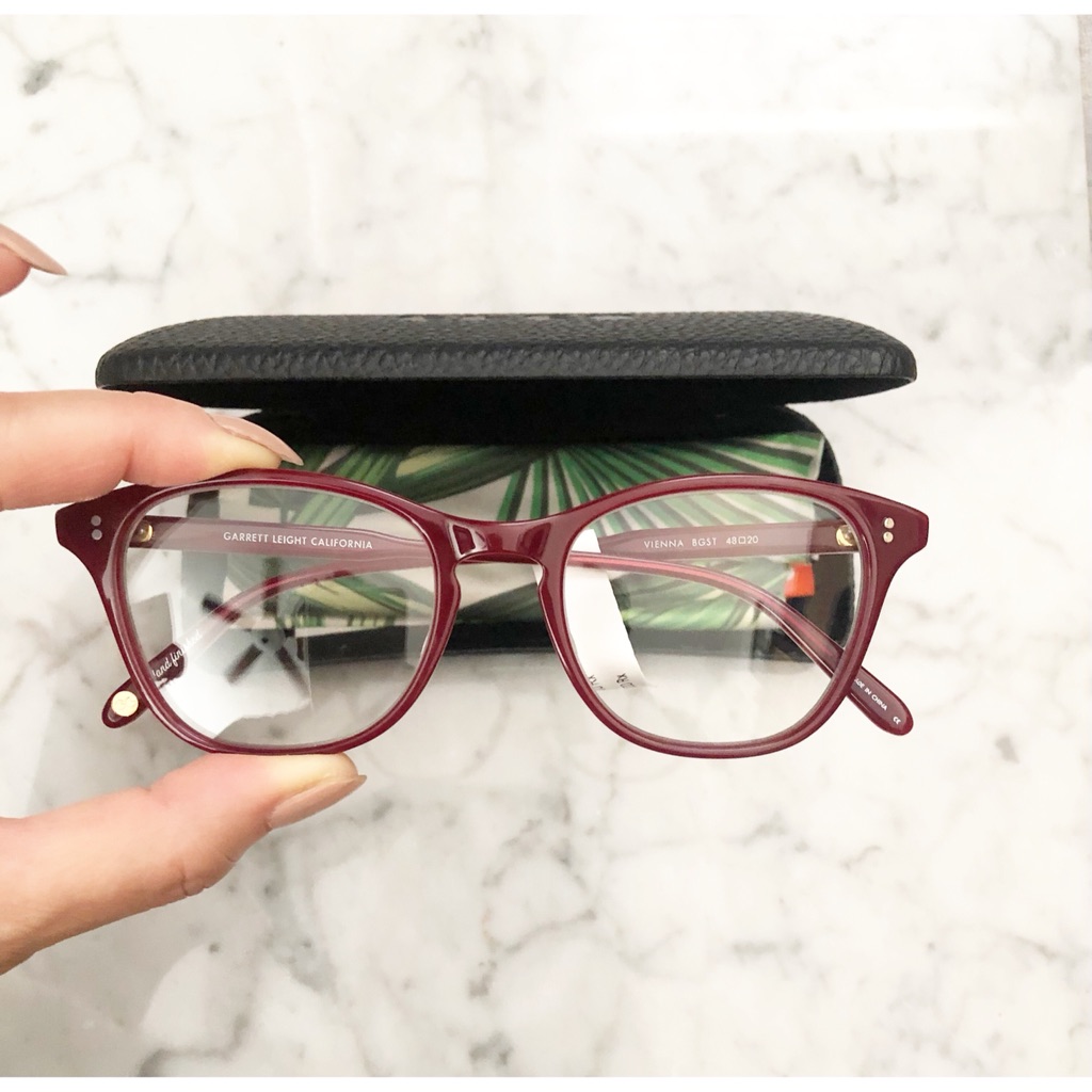 Nwt Garrett Leight Vienna Glasses In Burgundy